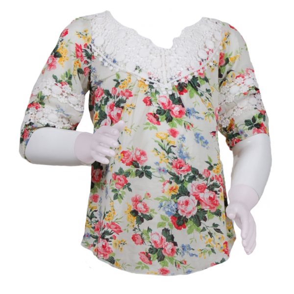 

Туника с кружевной вставкой 4 года (104 см) Z 30020-flowers красный цвет
