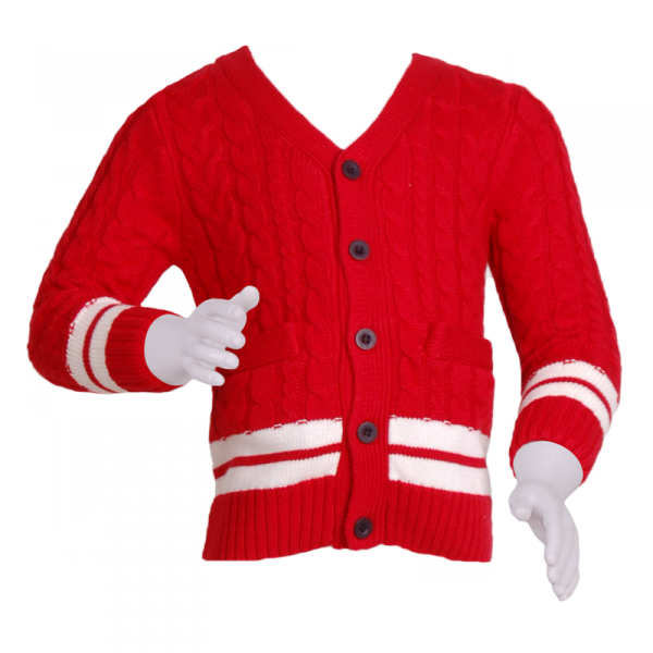 

Кофта с вязкой косами 5 лет (110 см) B 20019-red красный цвет
