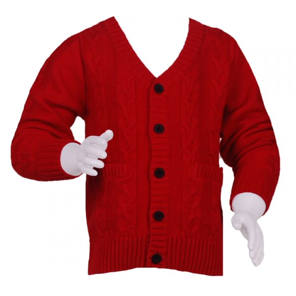 

Кофта с вязкой косами для детей 5 лет (110 см) B 20007-red красный цвет