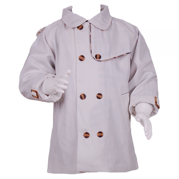 

Плащ с круглым воротом 6 лет (116 см) B 10015-white белый цвет