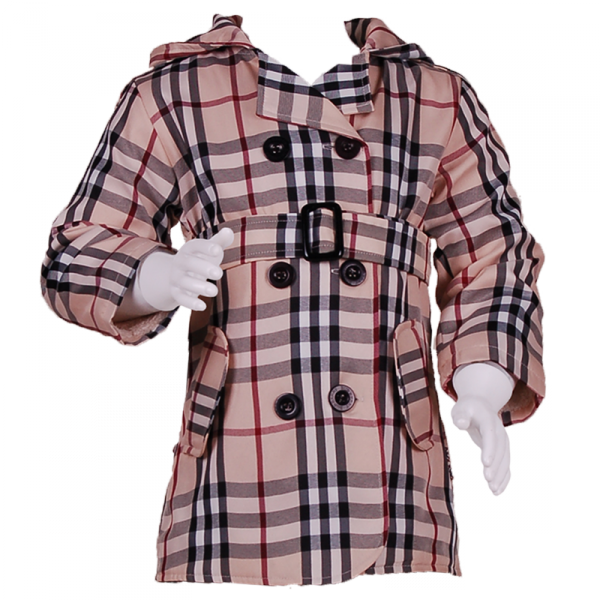 

Плащ в классическую клетку на флисе 4 года (104 см) B 10035-beige бежевый цвет