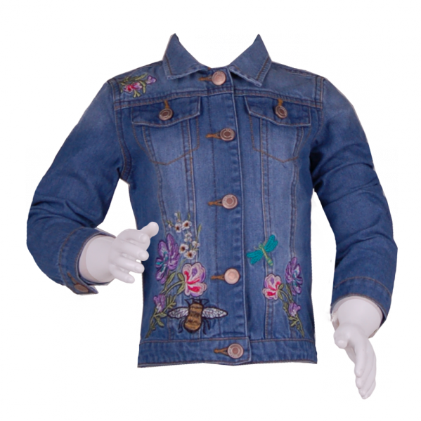 

Джинсовая детская курточка с вышивкой 2 года (87 см) O 10278-jeans джинс цвет