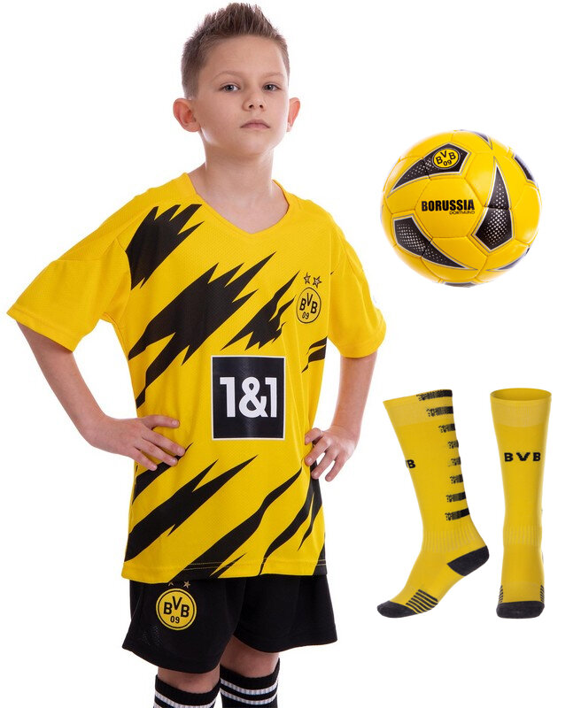 

Комплект футбольной формы детский BORUSSIA DORTMUND домашняя 2021 CO-1289 Размер M (рост 130-135 см)