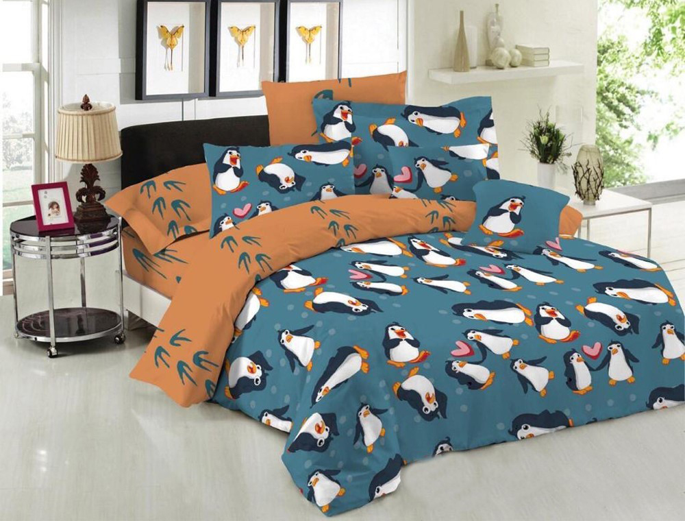 

Комплект постельного белья MirSon Бязь Premium 17-0493 Penguins Семейный
