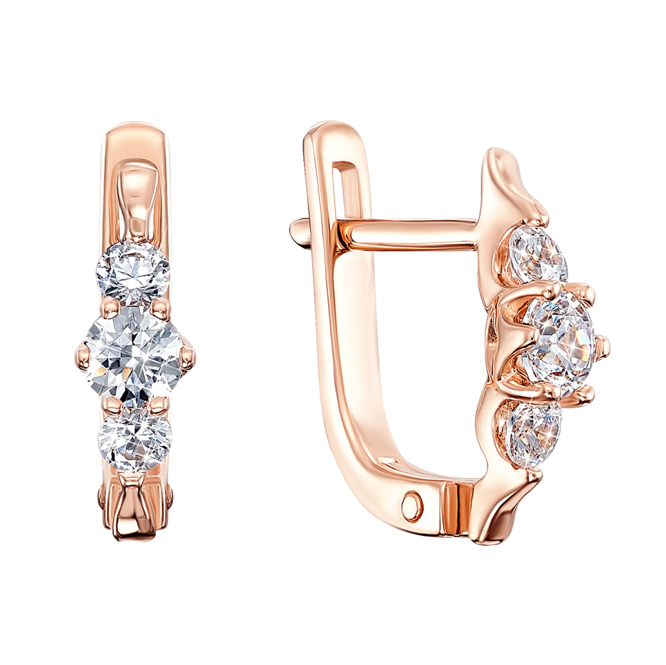 

Серьги из красного золота с кристаллами Swarovski 000136733