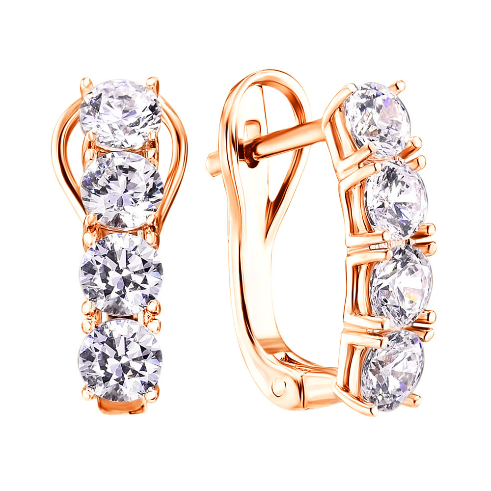 

Серьги из красного золота с кристаллами Swarovski 000136300