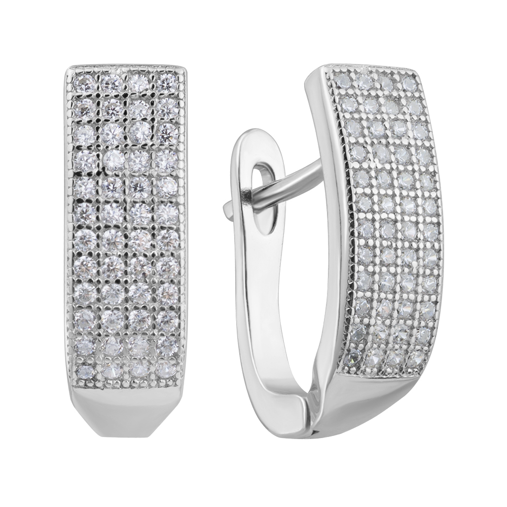 

Серебряные серьги с фианитами 000132408