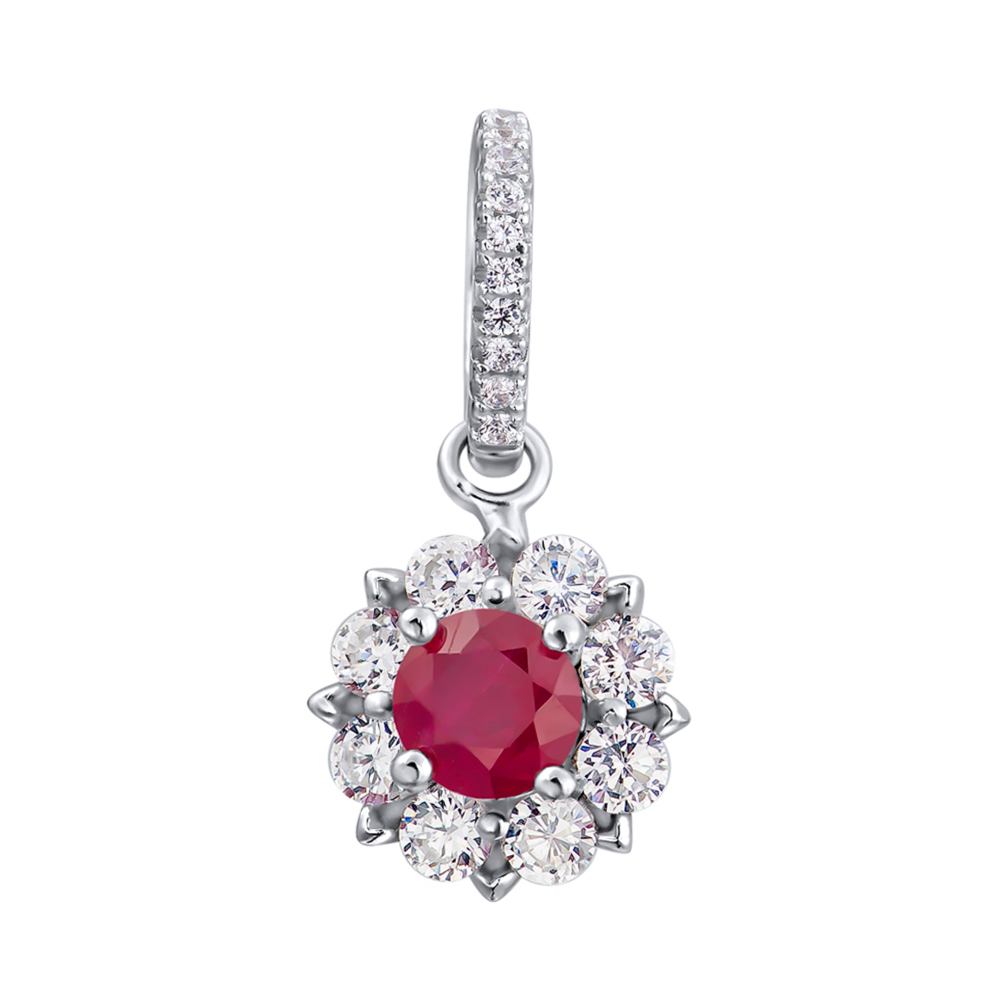 

Серебряная подвеска с рубином и фианитами 000140360