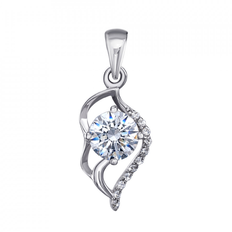 

Серебряный кулон с кристаллами Swarovski и родированием 000129526