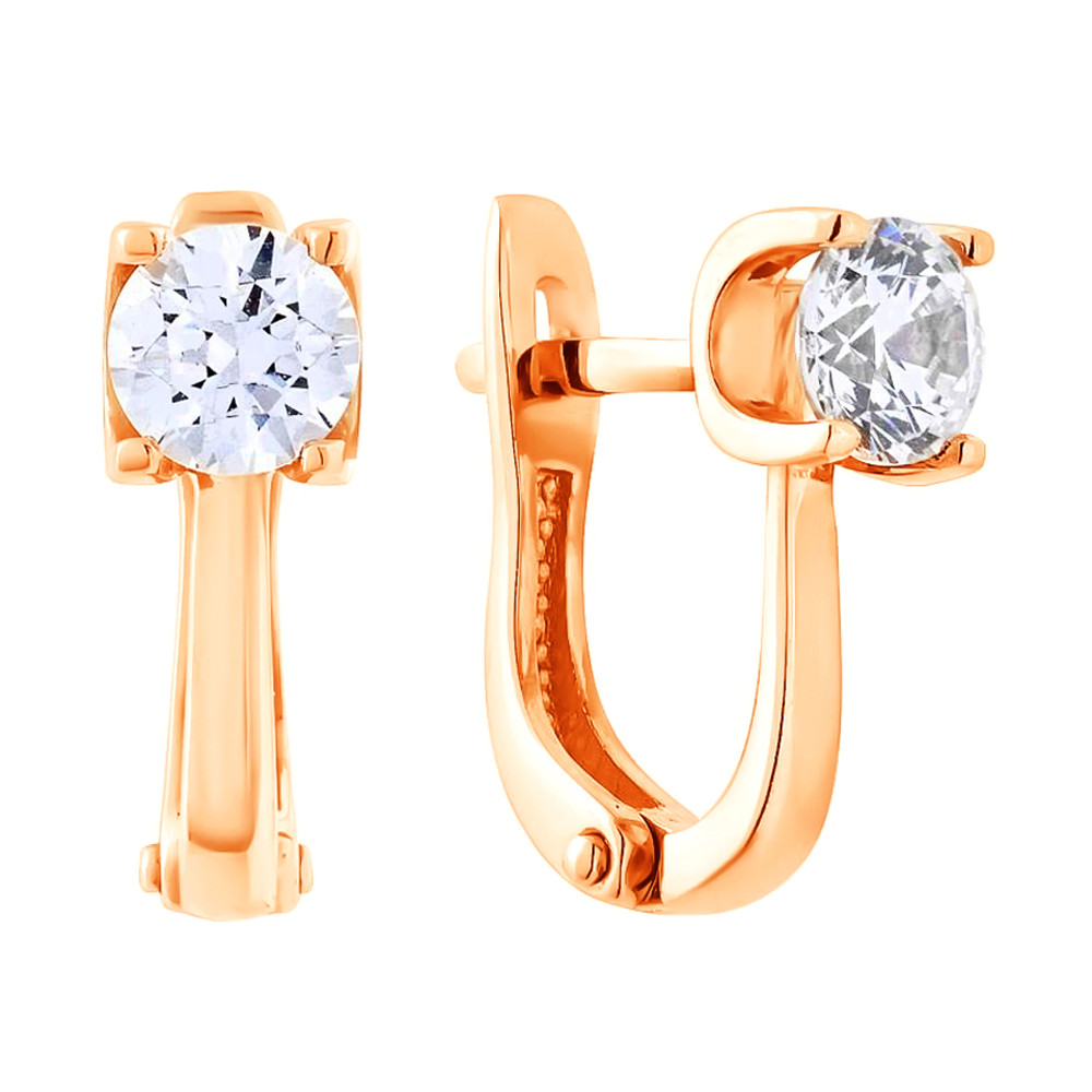 

Золотые серьги в красном цвете с цирконием Swarovski 000053433