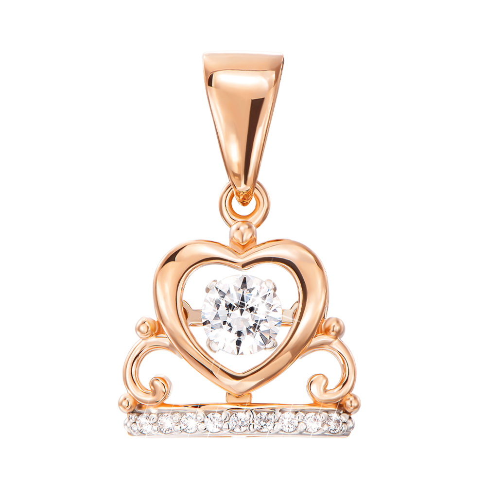 

Золотая подвеска в комбинированном цвете с кристаллами Swarovski 000138748