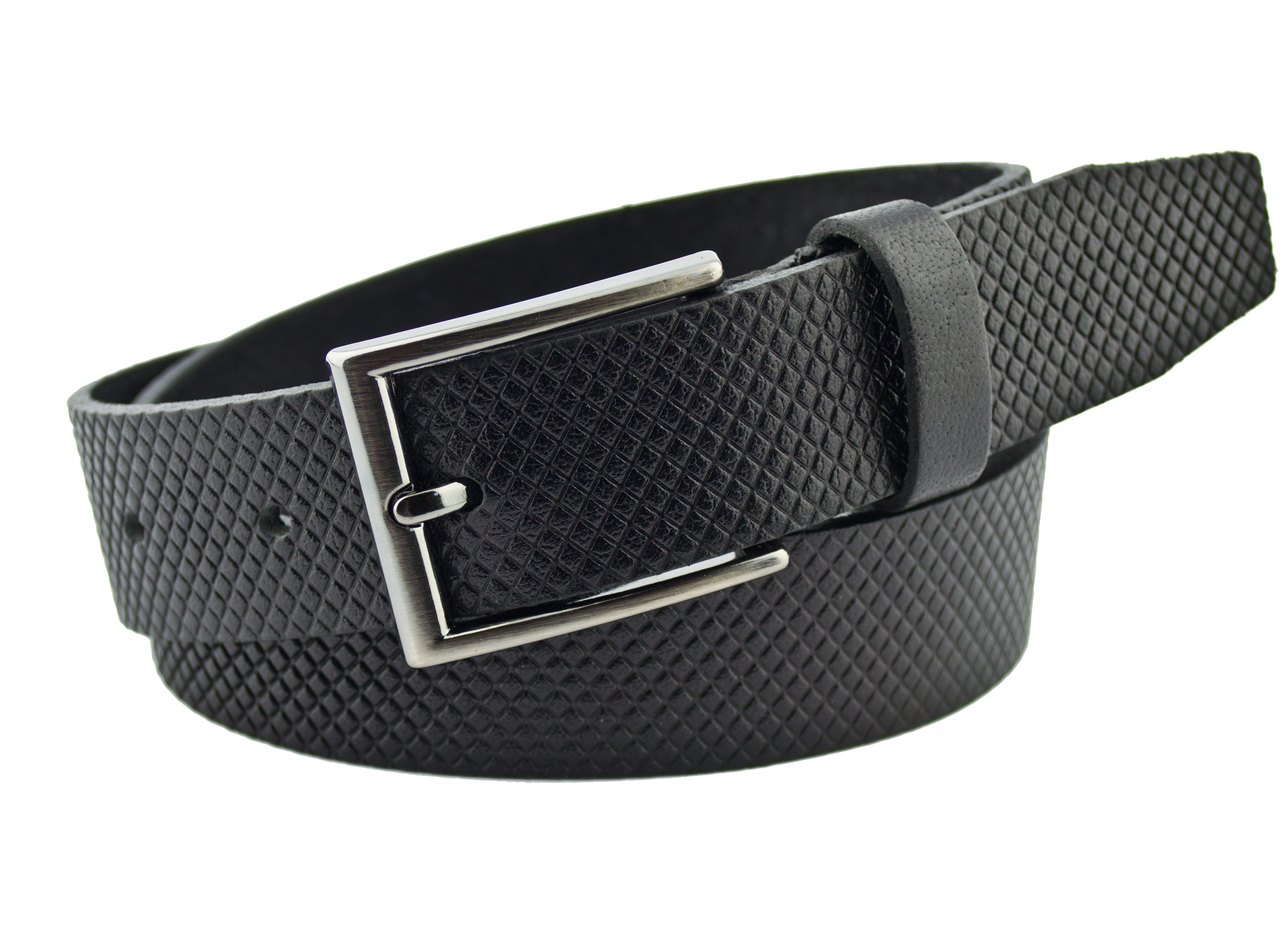 

Детский кожаный ремень Real Leather 3 см для брюк черный 85-105 см