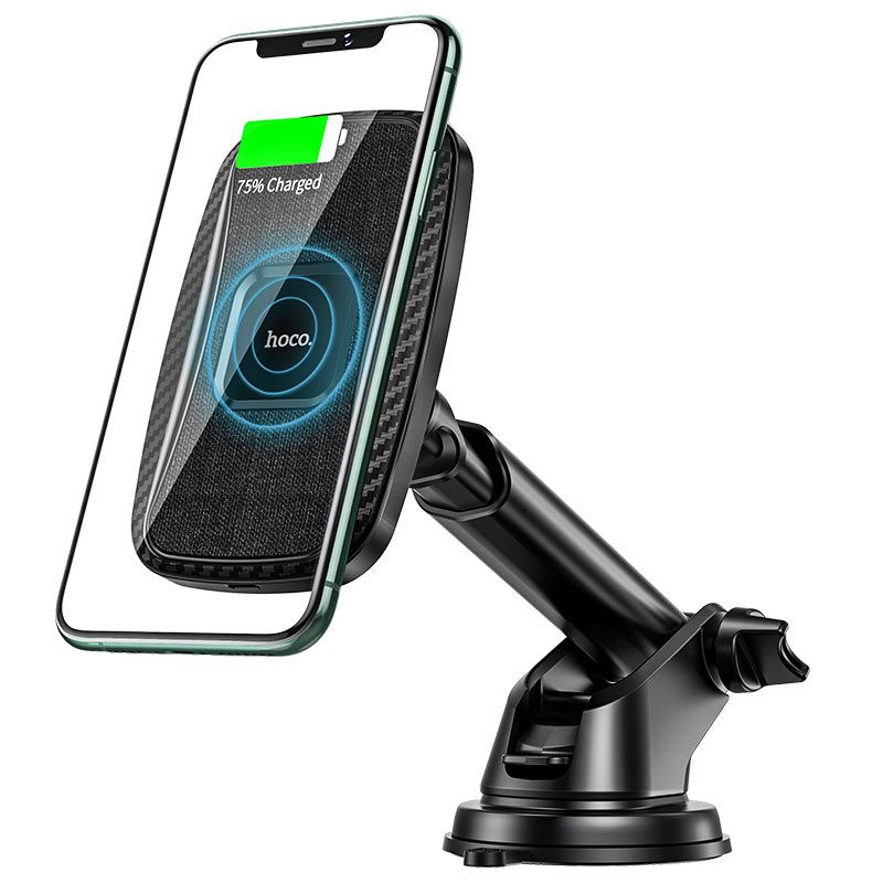 

Магнитный держатель для телефона в авто с беспроводной зарядкой Hoco CA75 Magnetic wireless charging car holder Black