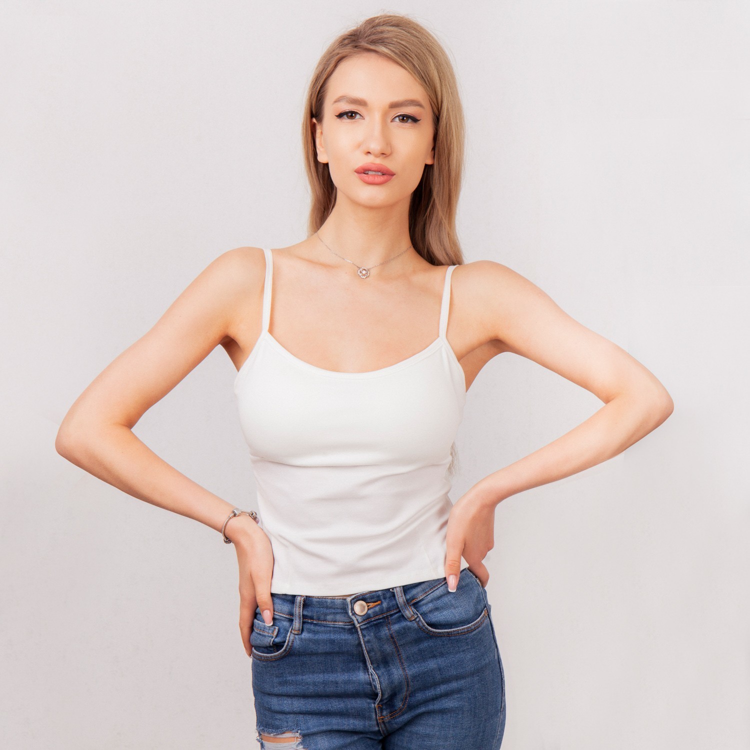 

Женский топик белый TP1307white, Женский топик белый TP1307white 42-46