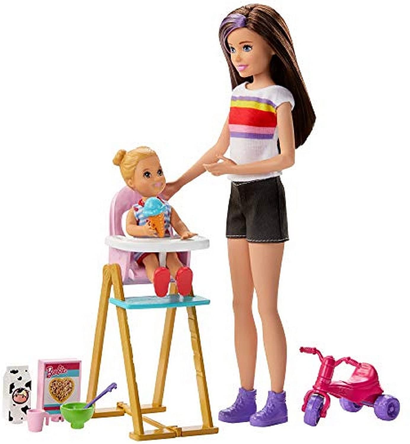 

Кукла Barbie Skipper Babysitters Барби Скиппер няня Кормление GHV87