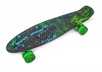 

Пенни борд (Penny Board) 22" со светящимися колесами и рисунком, "H20"
