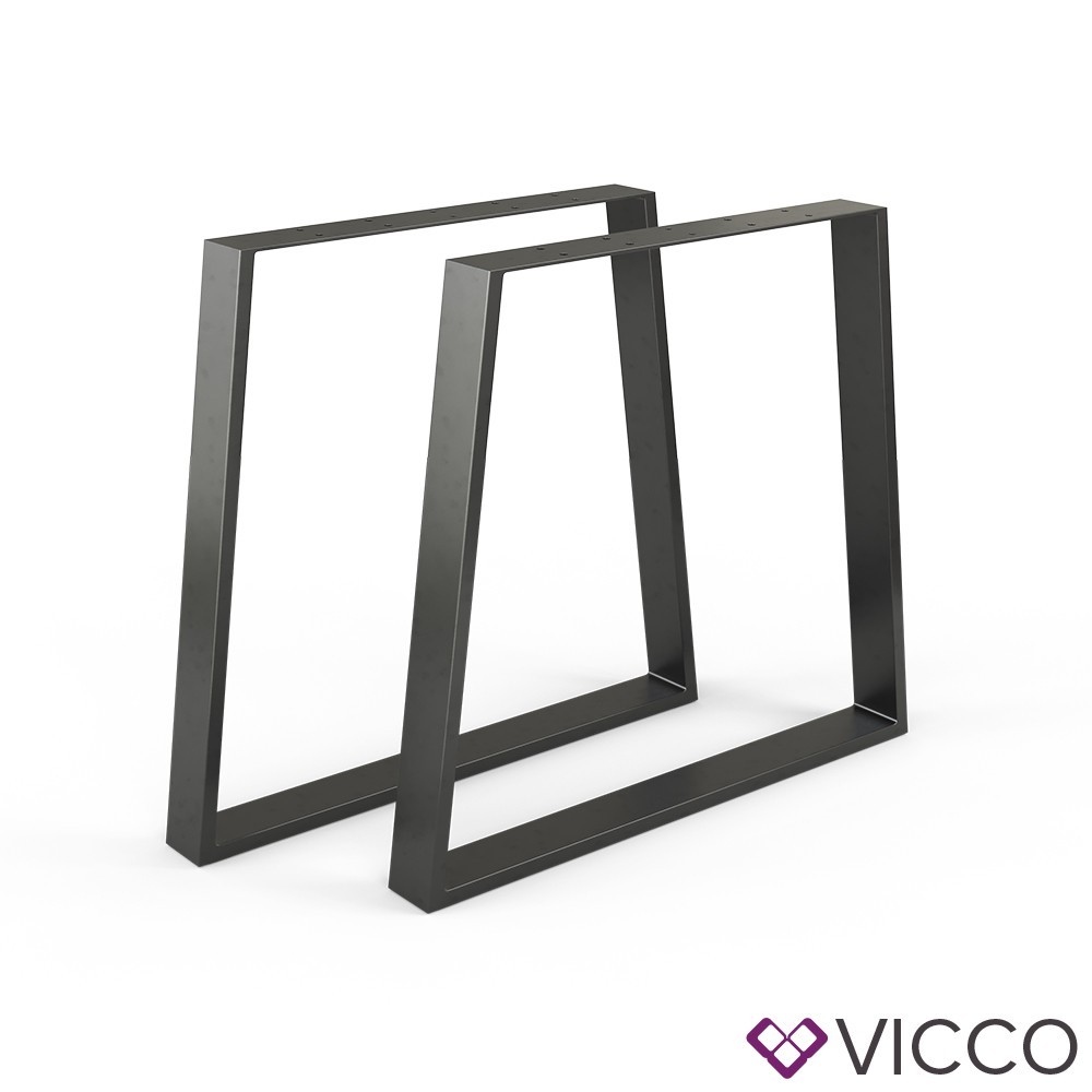 

Ножки для стола лофт 80x72 Vicco 2шт, трапеция, черные