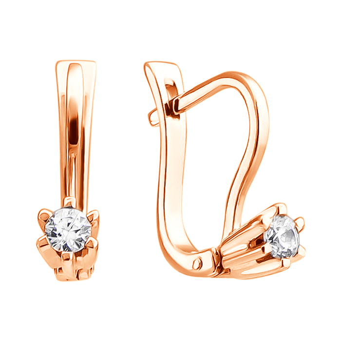 

Серьги из красного золота Классика с кристаллами Swarovski 000050176