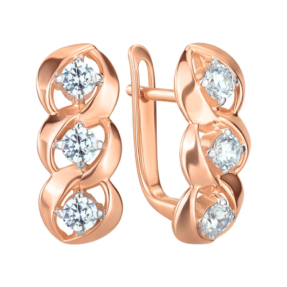 

Серьги из красного золота с фианитами 000143828