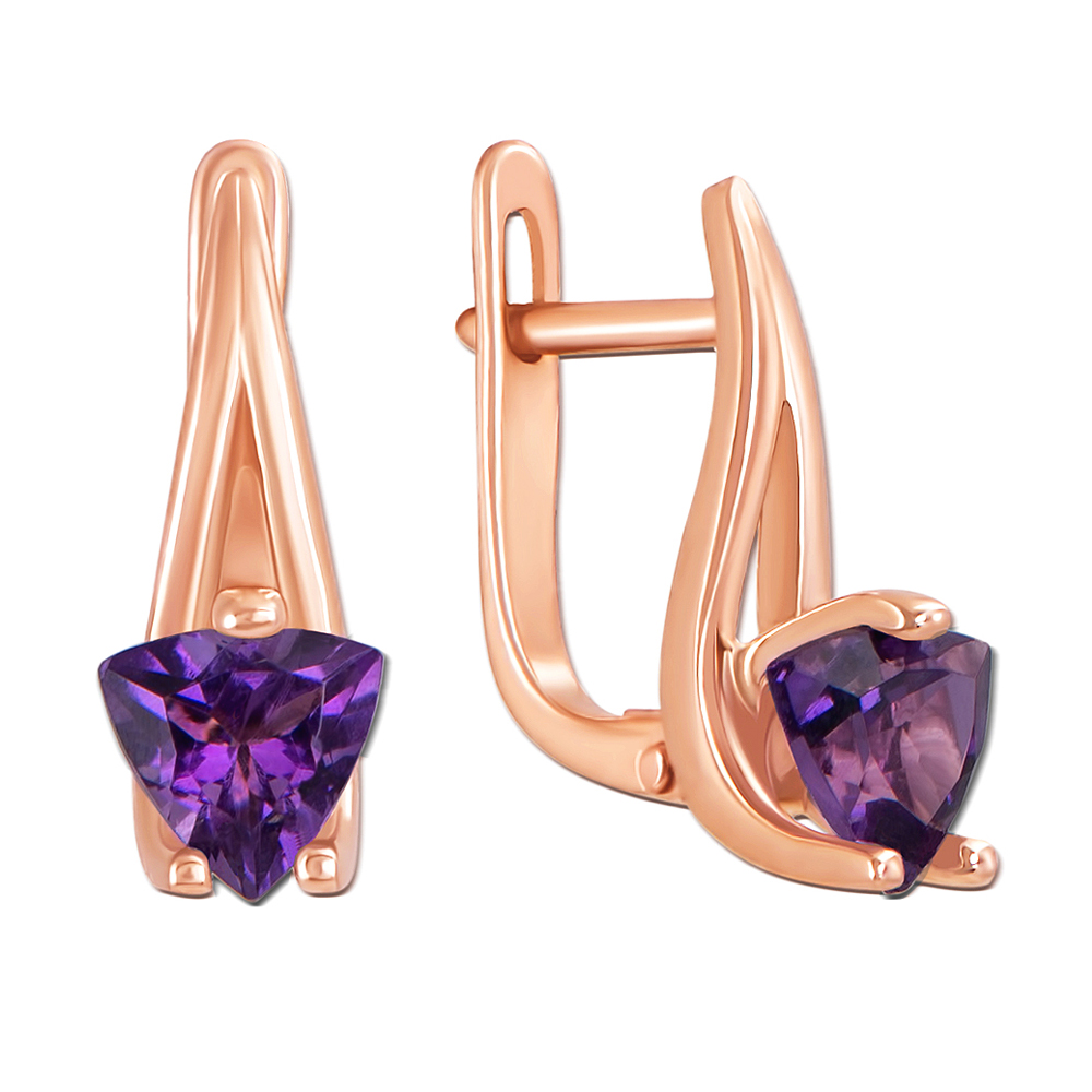 

Серьги из красного золота с аметистами 000137383