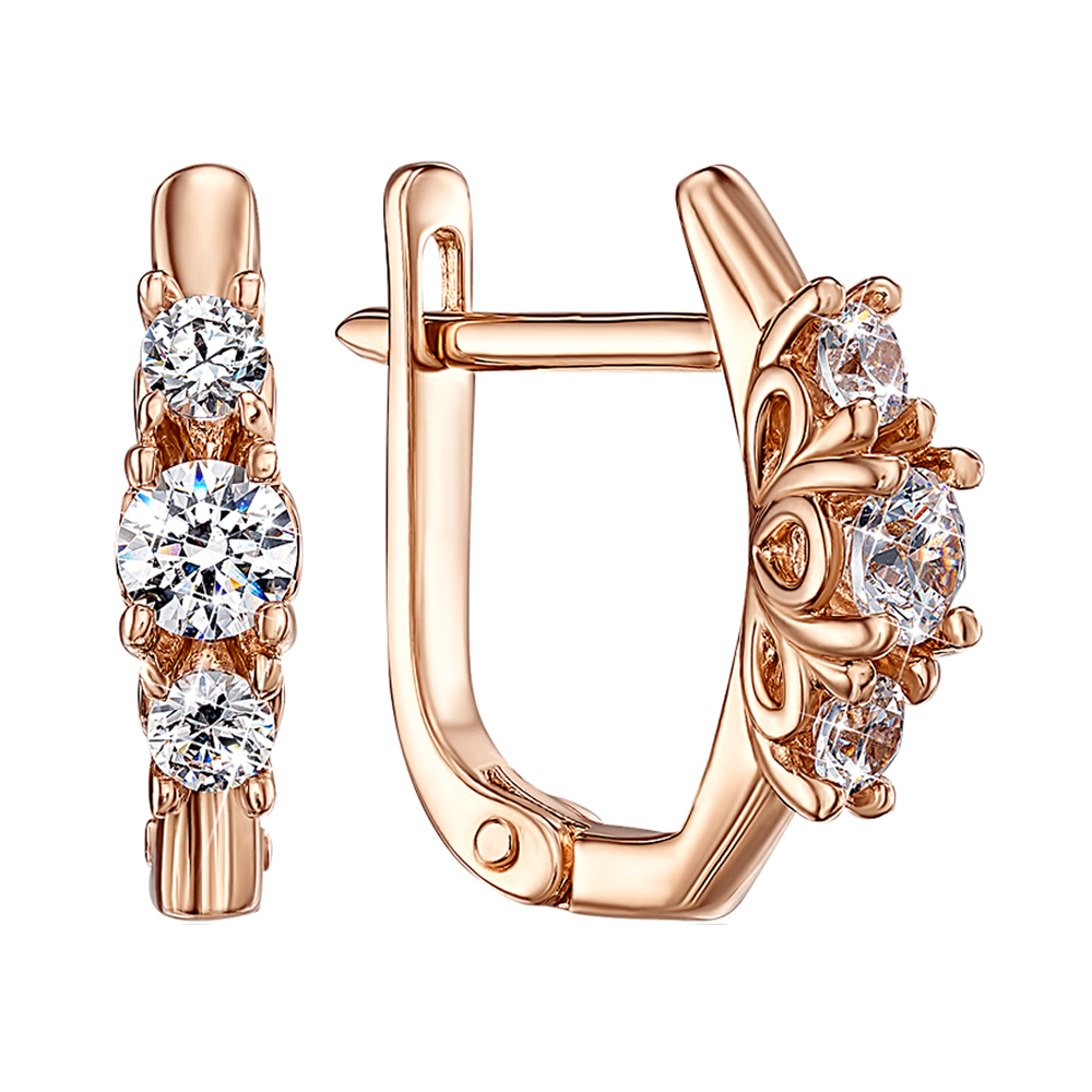 

Серьги из красного золота с цирконием Swarovski 000127270