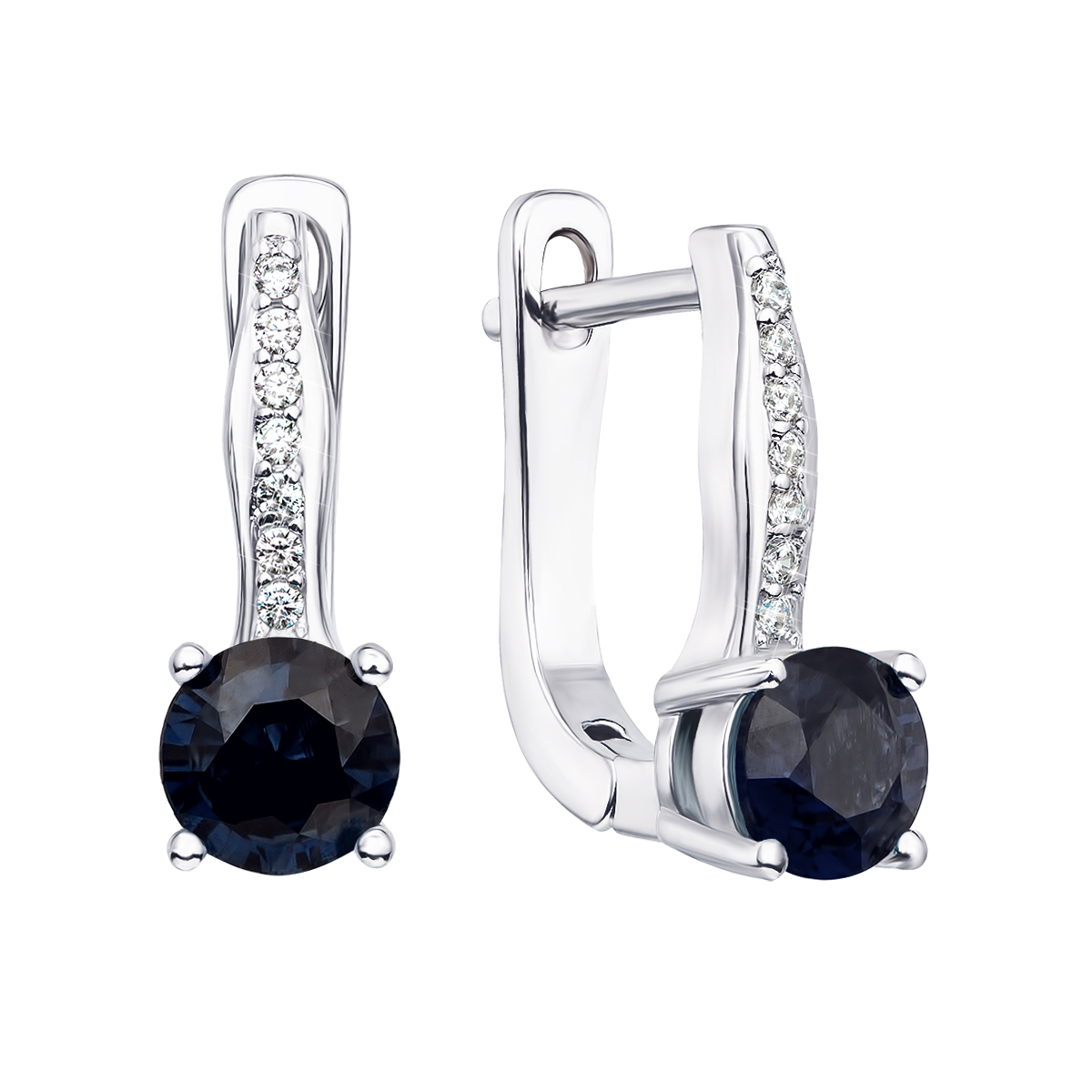 

Серебряные серьги с сапфирами и фианитами 000133485
