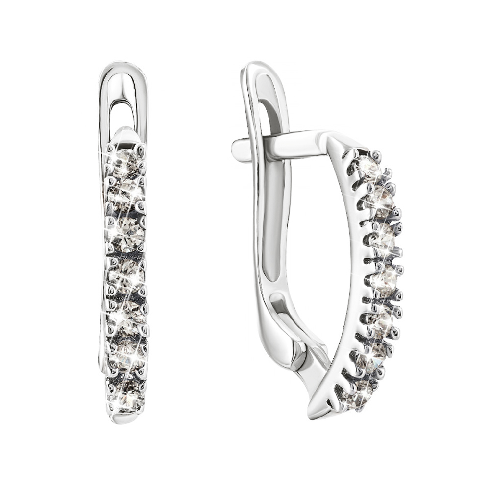 

Сережки из серебра с фианитами 000024679