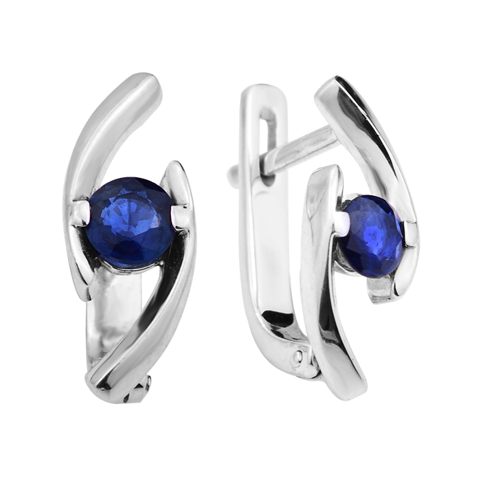 

Серьги из белого золота с сапфирами 000104557