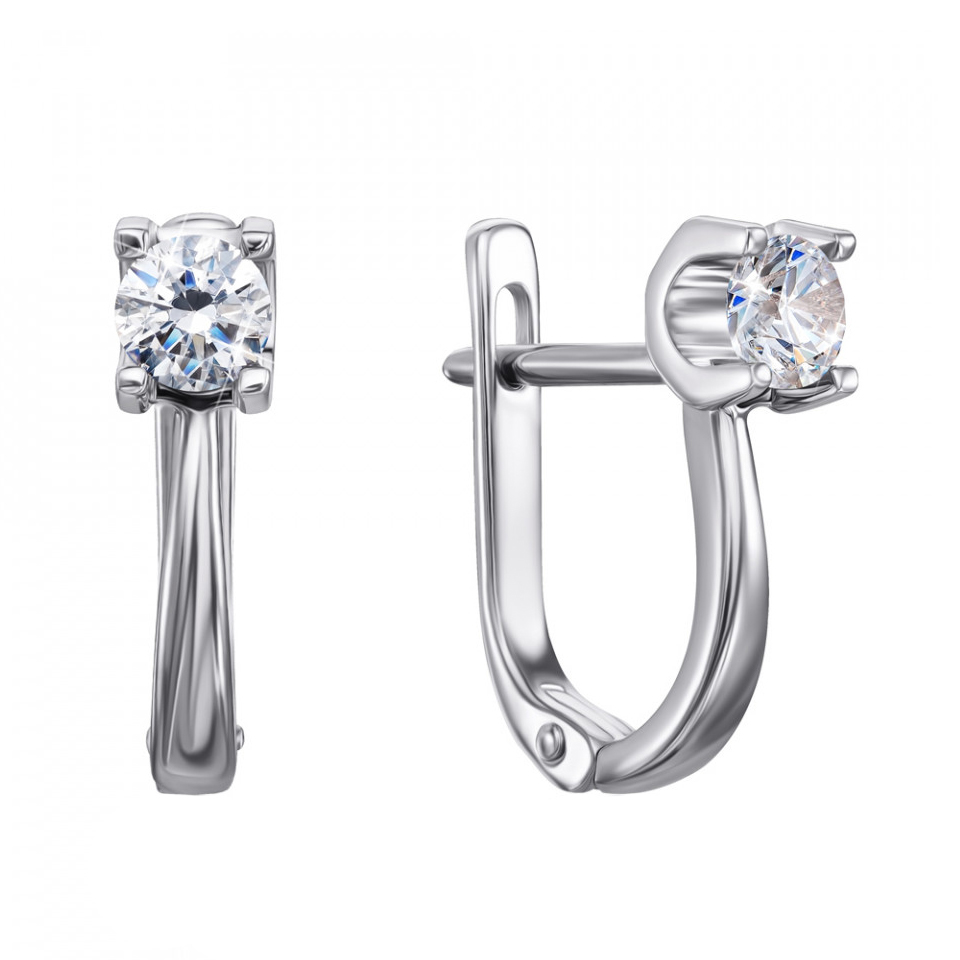 

Серьги из белого золота с кристаллами Swarovski 000132754