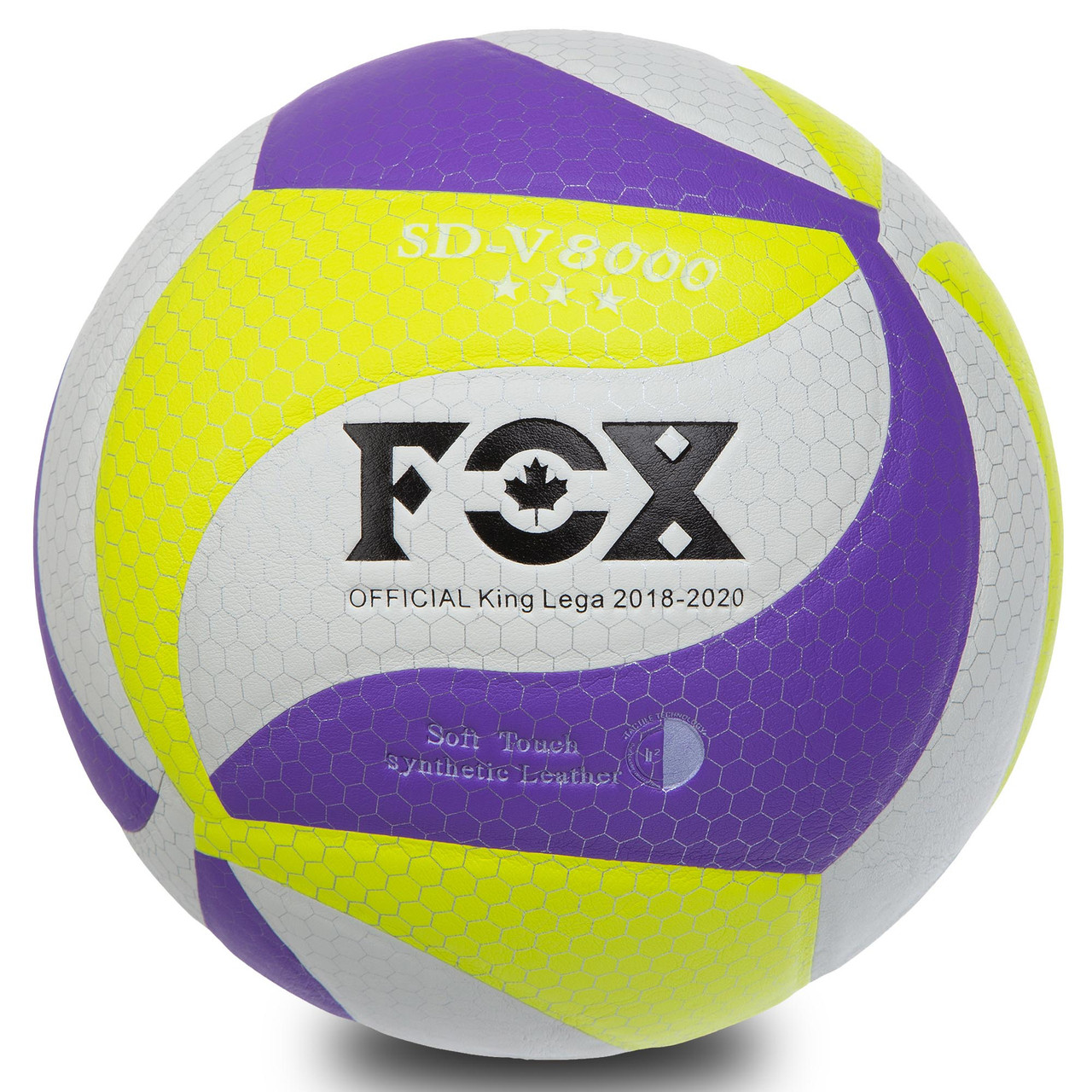 

Мяч волейбольный клееный Fox Pro Liga V8000 размер №5 Purple-Yellow-White