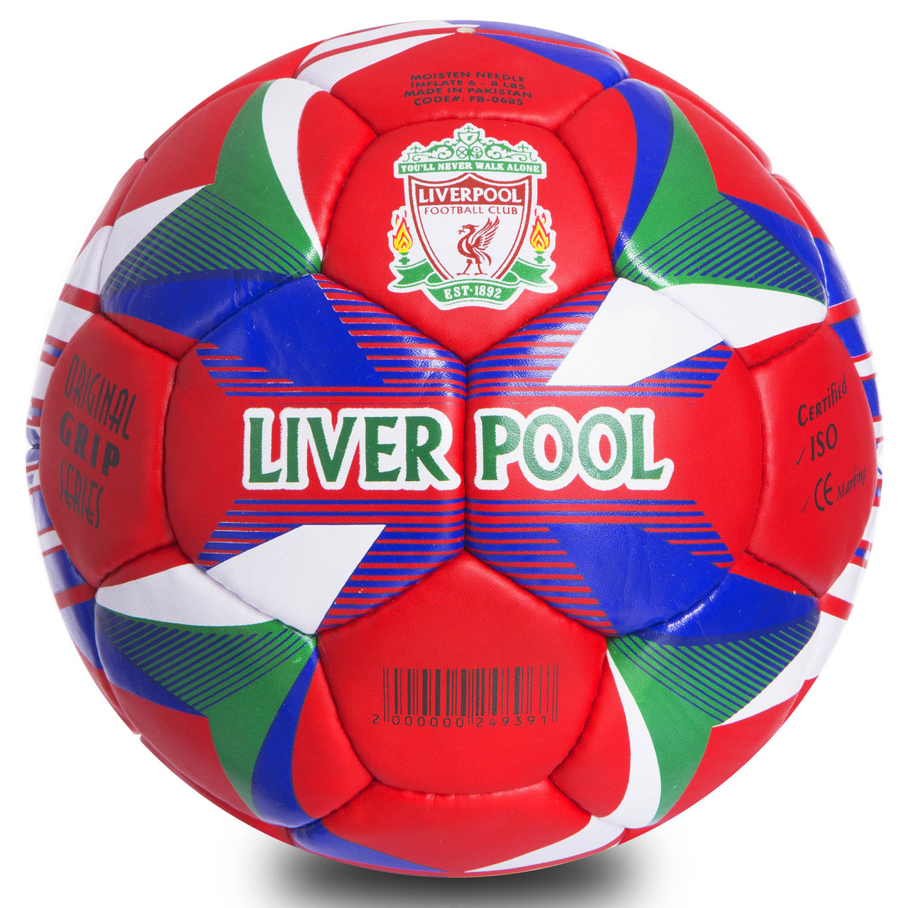 

Мяч футбольный Profi Grippy Pro Liga №5 Liverpool FC 0685 Red-Blue-Green