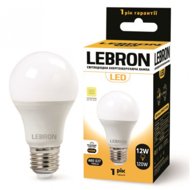 

Лампа светодиодная Lebron L-A60 12Вт. 4100K упак.10 штук