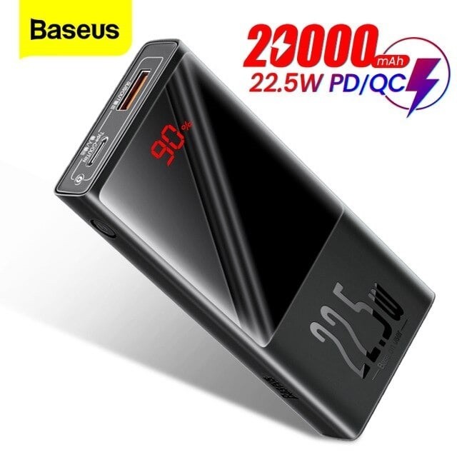 

Павербанк Baseus 22.5W 20000mAh Quick Charge 3.0|Power Delivery для iPad/iPhone/ Xiaomi/ Samsung/Huawei black
