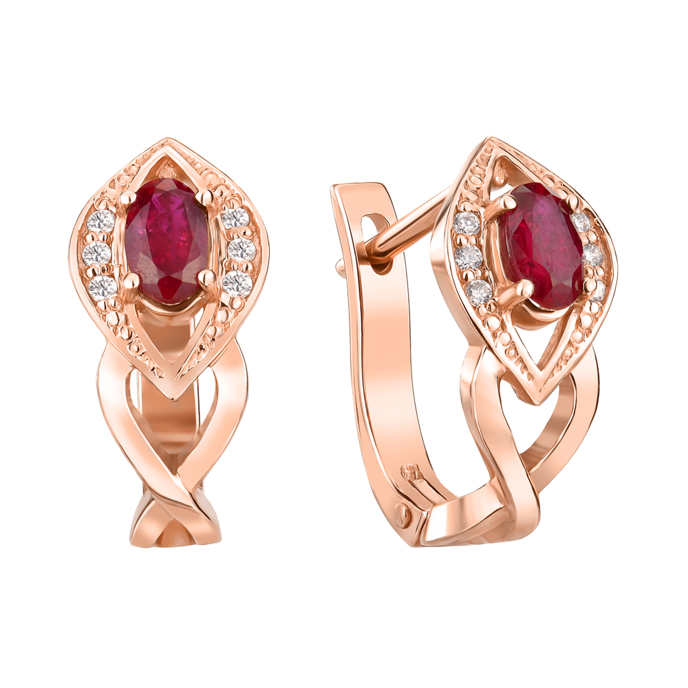 

Серьги из красного золота с рубинами и бриллиантами 000143830