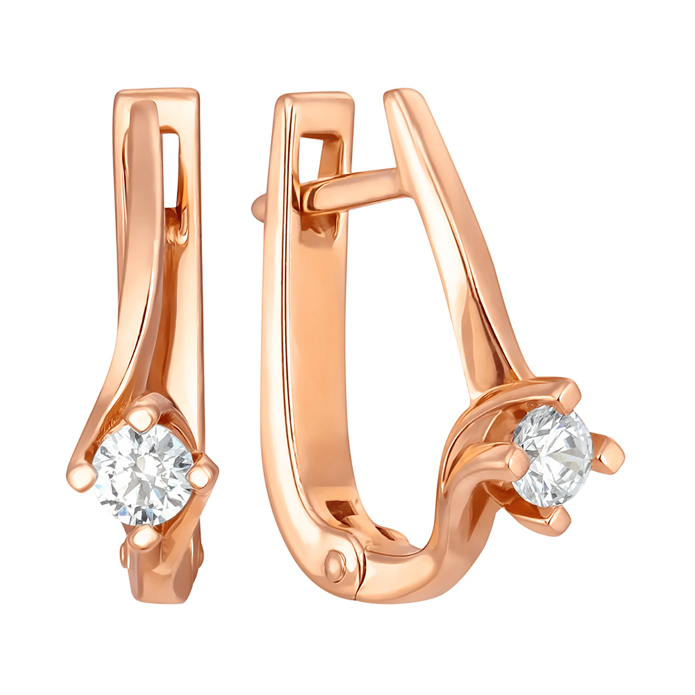 

Серьги из красного золота с цирконием Swarovski 000099273