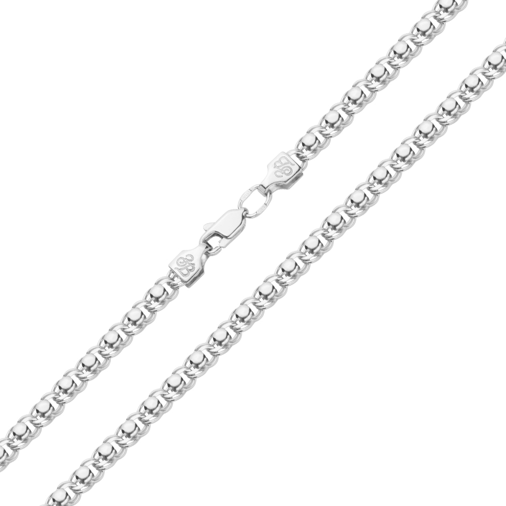 

Серебряная цепочка в плетении бисмарк с напайками 000118348 60 размера