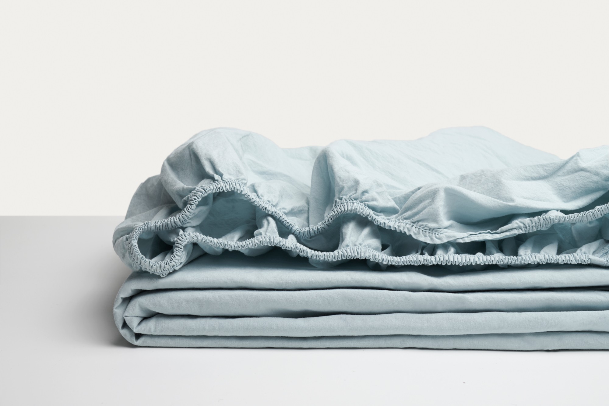 

Простынь Loftline Перкаль Baby blue 90х200х35 см