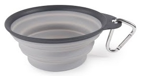 

Дорожная складная миска с карабином маленькая для собак Dexas Collapsible Travel Cup w/Carabiner - SM 240 мл Светло-серая