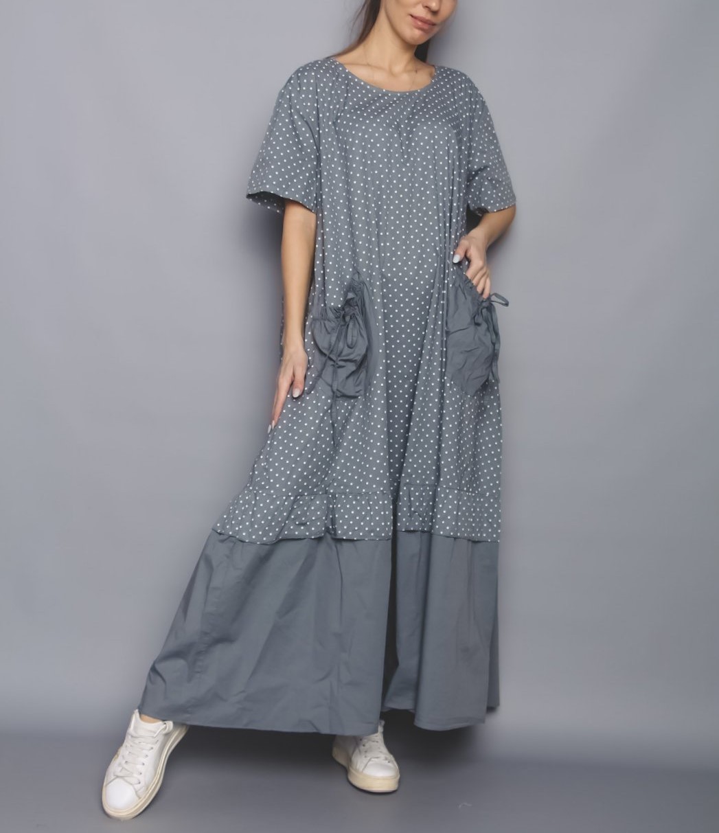 

Молодежное платье Amande 01085-В серое M/L