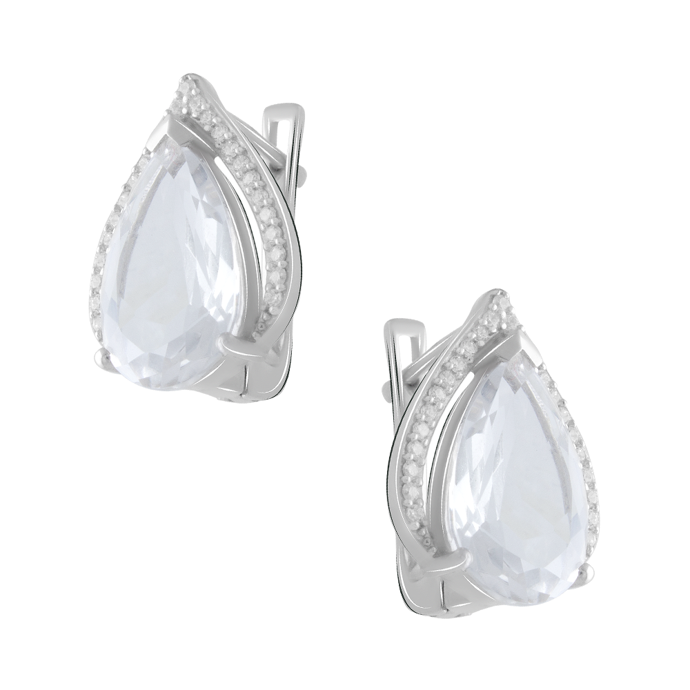 

Срібні сережки 925 проби 6,57 г з данбуритом з США та білими цирконами 8,165 карат Valentine