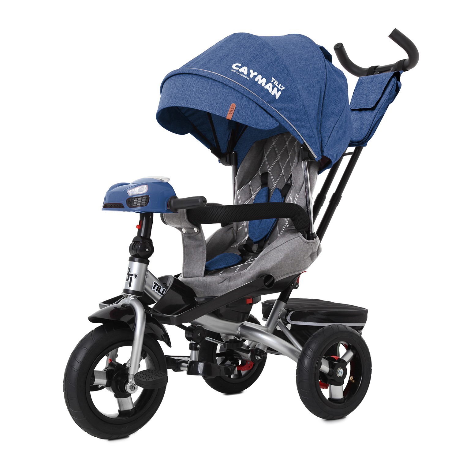 

Велосипед трехколесный TILLY CAYMAN T-381/6 Поворотное Сидение Пульт ДУ Музыка USB Синий