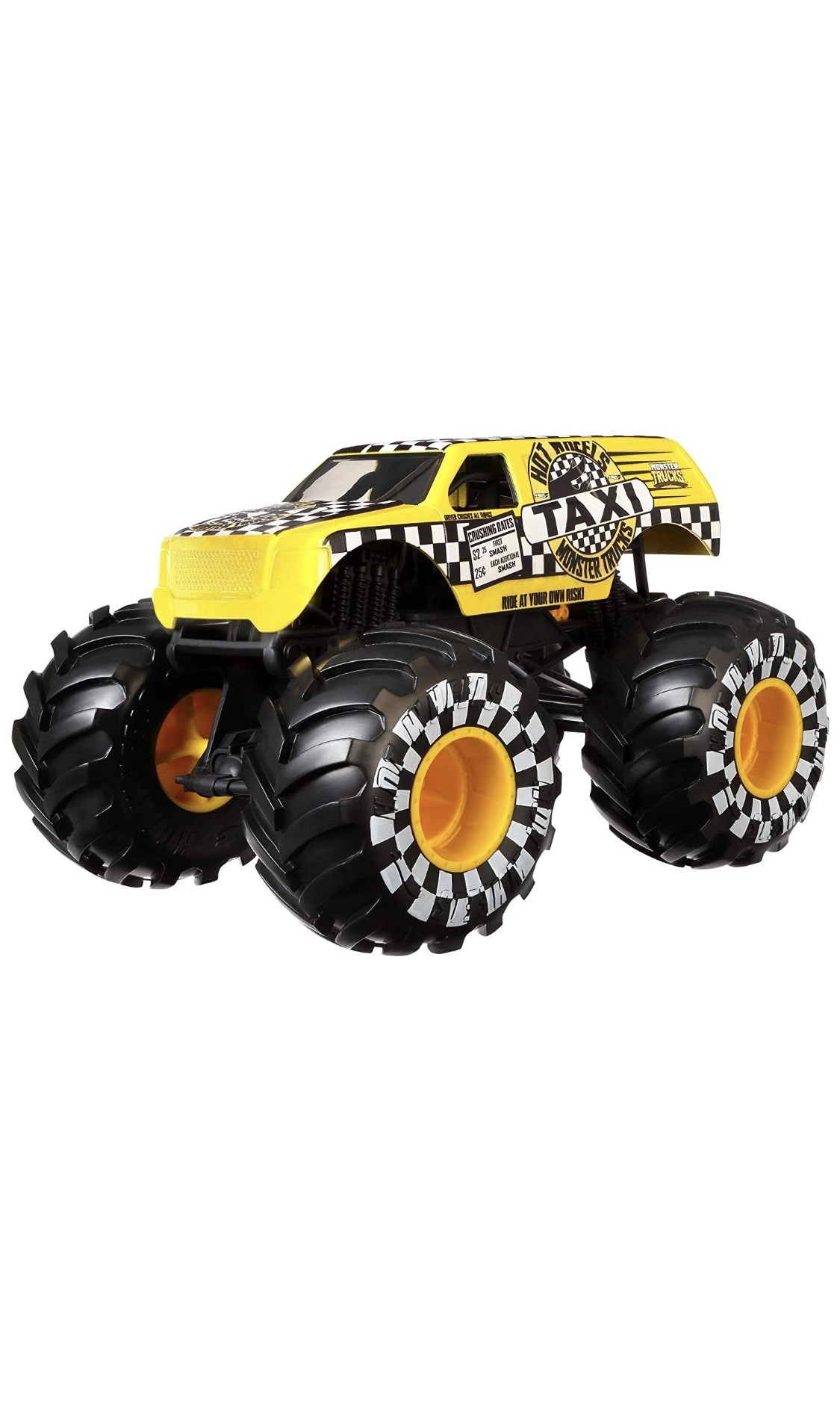 

Машинка Hot Wheels Monster Trucks Racing с гигантскими колесами красная желтая