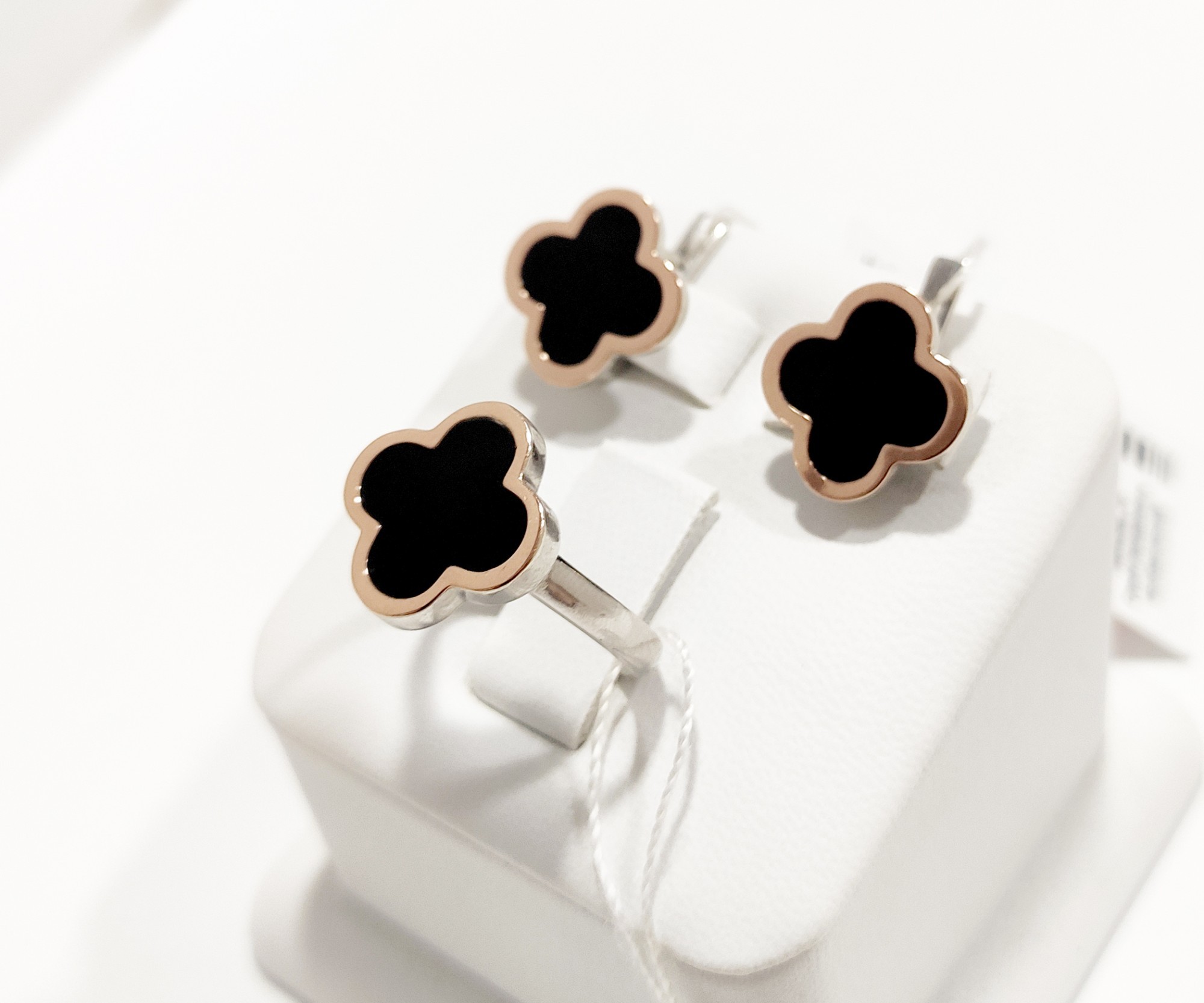 

Серебряный набор 477 Sv с золотыми пластинами и эмалью Van Cleef
