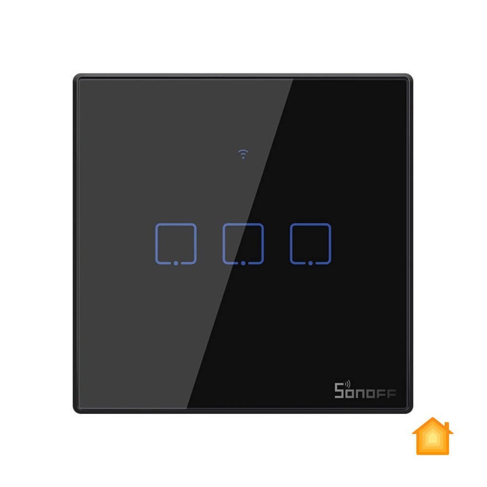 

Сенсорный Wi Fi выключатель Sonoff TX T3 три канала, черный