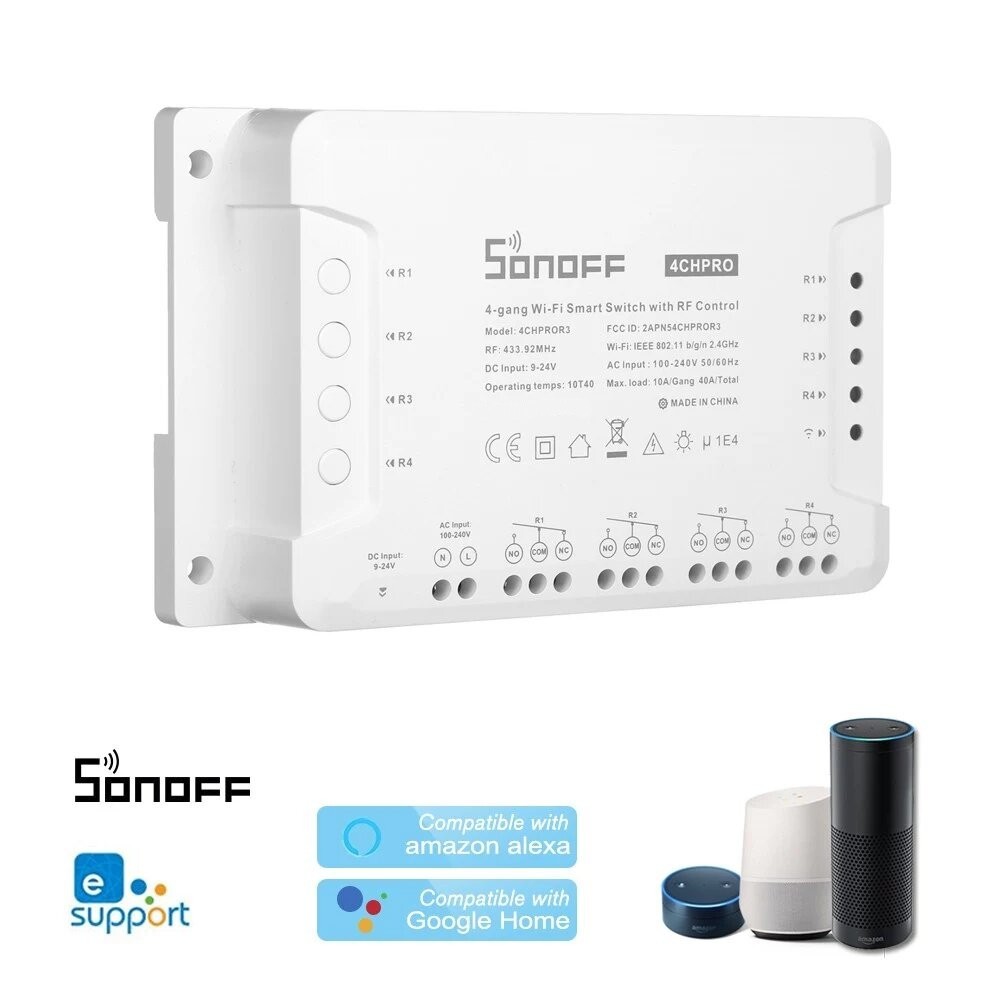 

Wi-Fi выключатель Sonoff 4CH Pro R3
