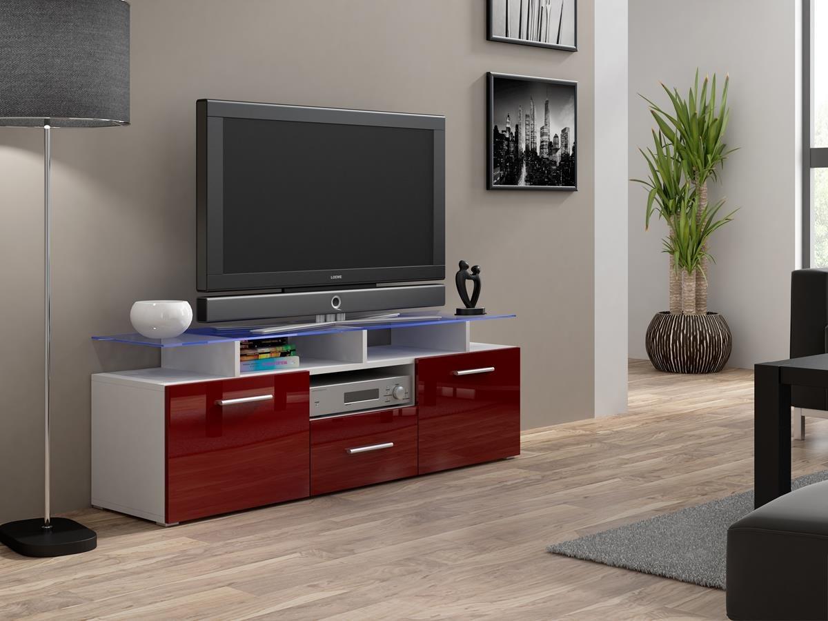 

Тумба под ТВ Evora Mini Cama Белый матовый + Бордо глянец