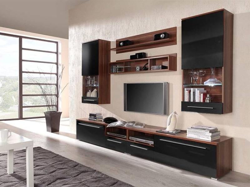

Стенка Luna Cama Слива матовый + Черный глянец