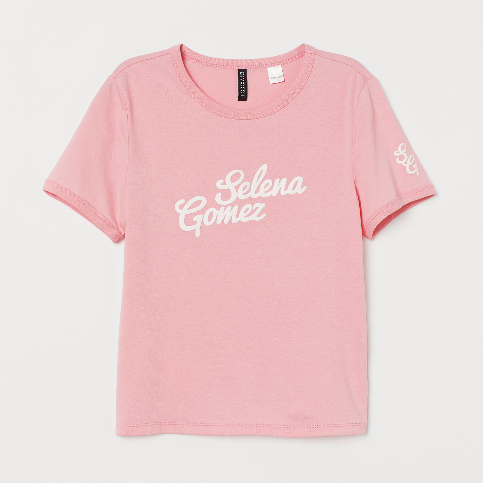 

Футболка H&M 0840924003 S (165/88А) Светло-розовая/Selena Gomez