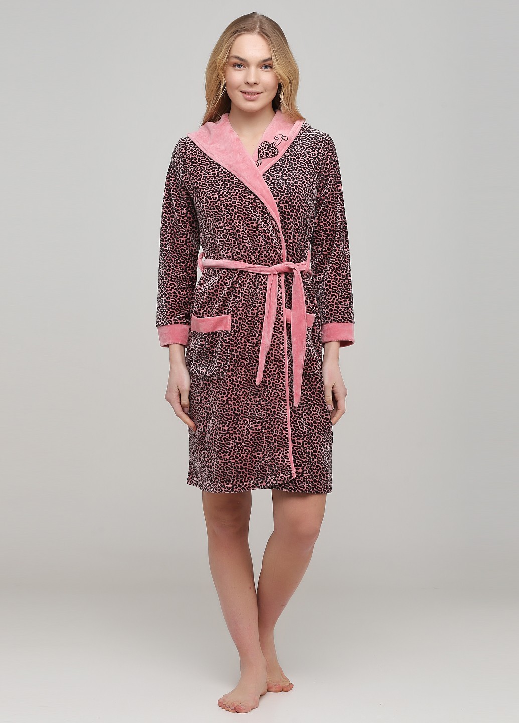 

Халат Romeo Life L розовый с черным 3664