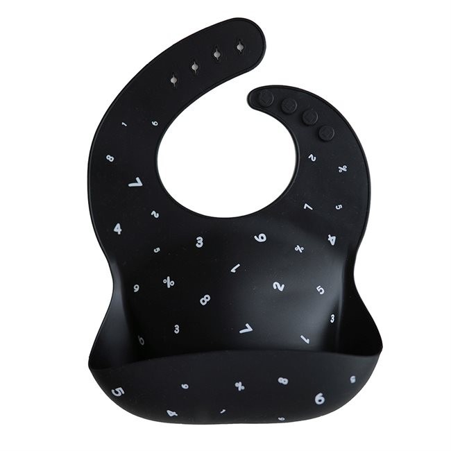 

Силиконовый слюнявчик Mushie Black Numbers